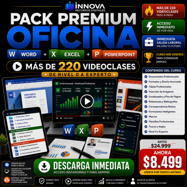 Producto - PACK PREMIUM OFICINA - WORD + EXCEL + POWERPOINT