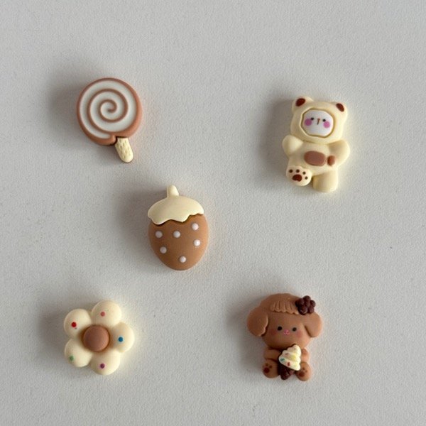 Producto - Charms x 5u - Ositos y mas crema y marron 1