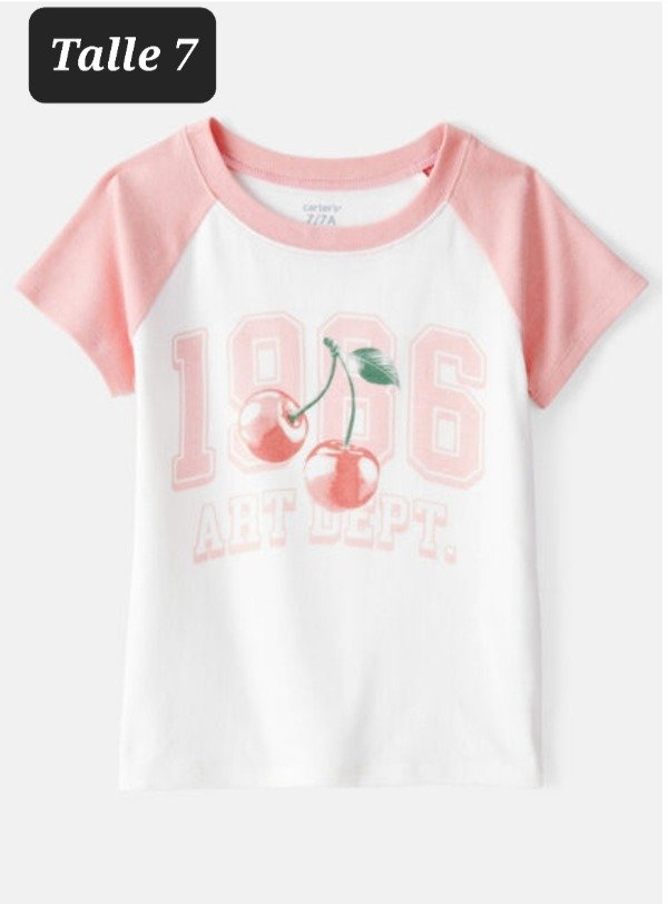 Producto - Remera manga corta carters talle 7 cereza