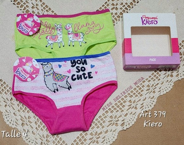 Producto - Pack X2 Bombachas de Nena Mama Kiero 379 Talle 4