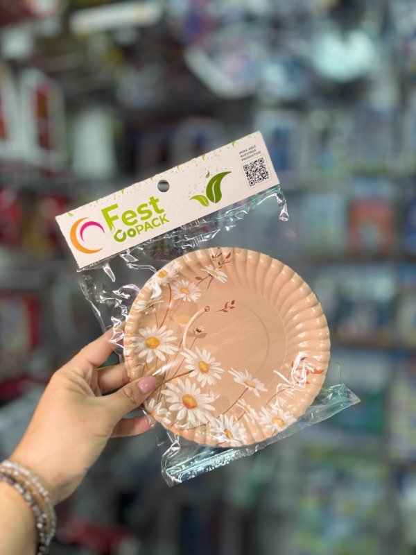 Producto - Platos margarita neutro x8u