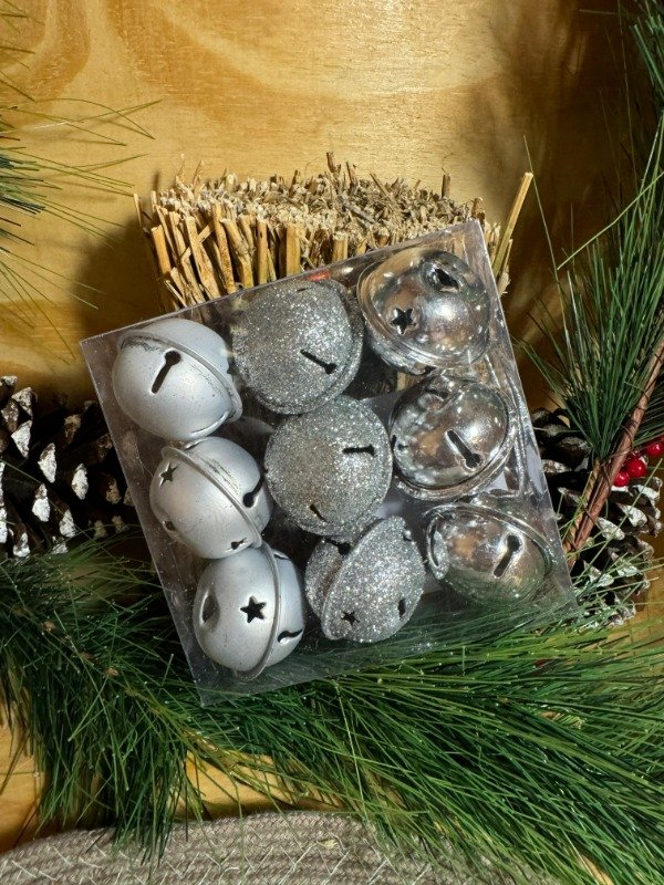 Producto - Set x 9 Cascabeles Silver 4cm (Efectivo: 9.200)