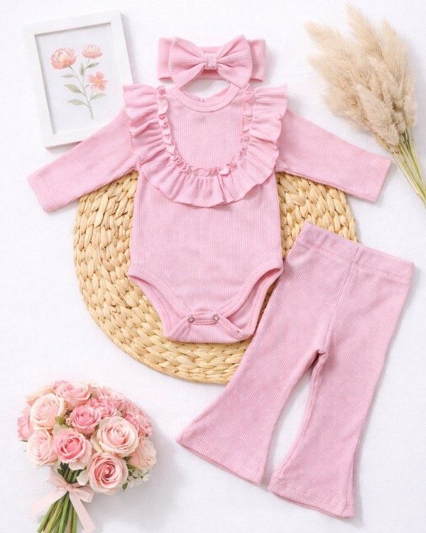 Producto - CONJUNTO BRITNEY ROSA (VINCHA + BODY + PANTALÓN OXFORD)