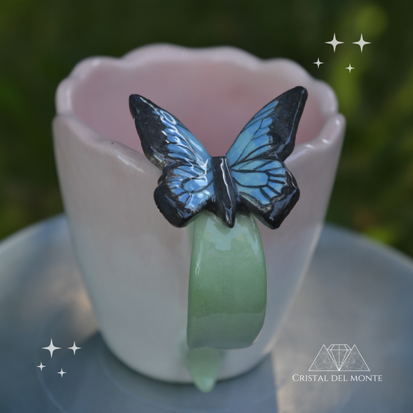 Producto - Taza flor con mariposa