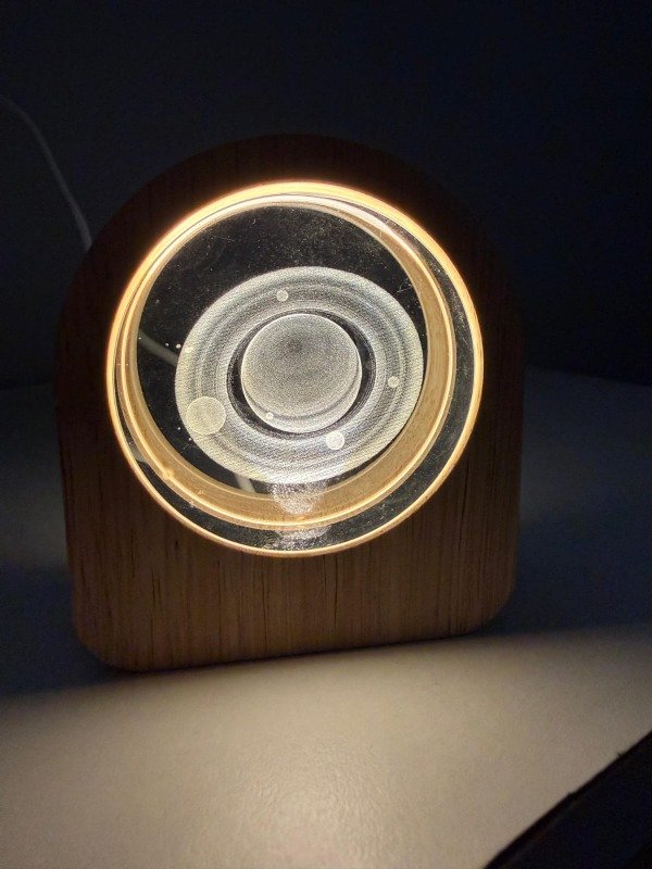 Producto - Esfera plana de cristal - Saturno