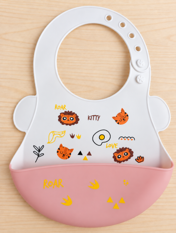 Producto - Babero De Silicona Para Bebé Con Bolsillo Contenedor - 1
