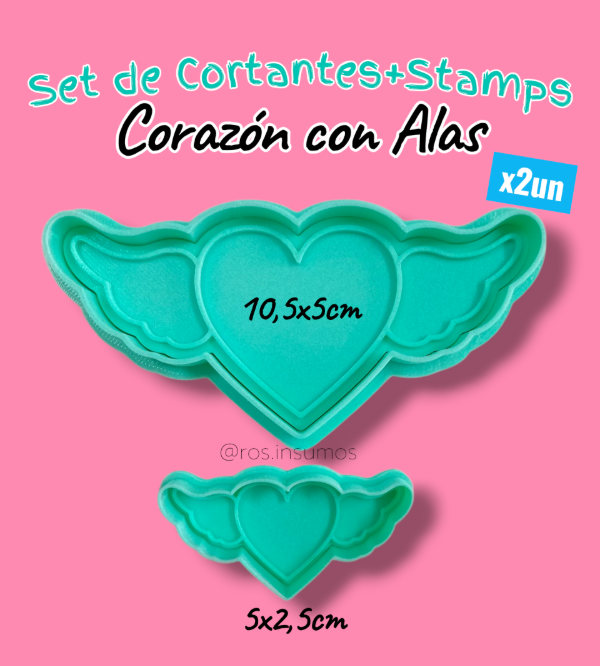 Producto - SET DE CORTANTES+SELLOS CORAZON CON ALAS
