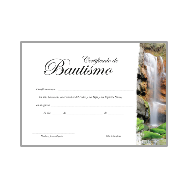 Producto - CERTIFICADO DE BAUTISMO
