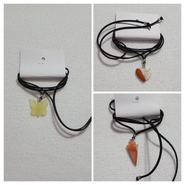Producto - DIJES DE ÓNIX CON CORDÓN ATERCIOPELADO 1m 15cm (precio por unidad).