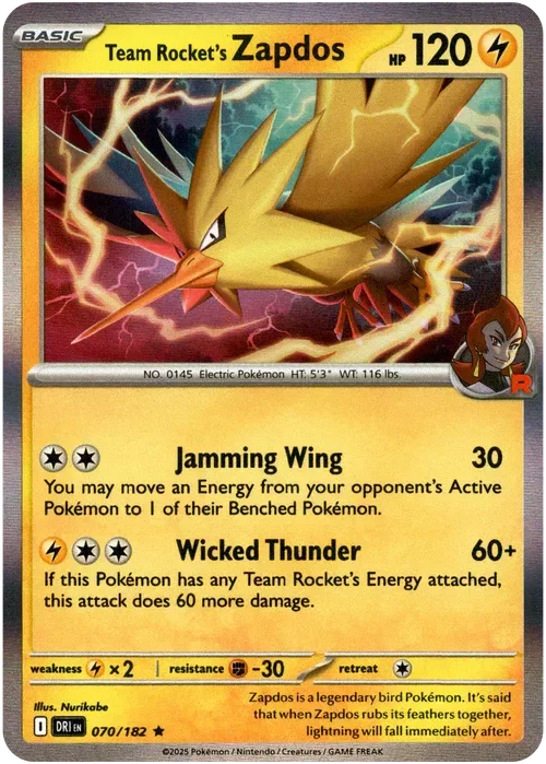 Producto - Team Rocket's Zapdos - 070/182 - Destined Rivals - Holo