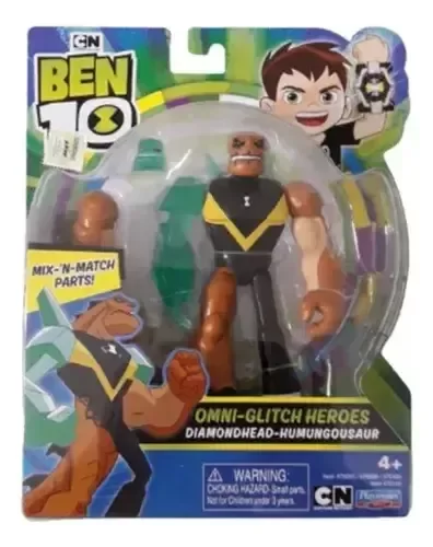 Producto - Ben 10 Diamondhead humungousaur Omni Glitch Heroes Muñeco Articulado Alto 10 Cm