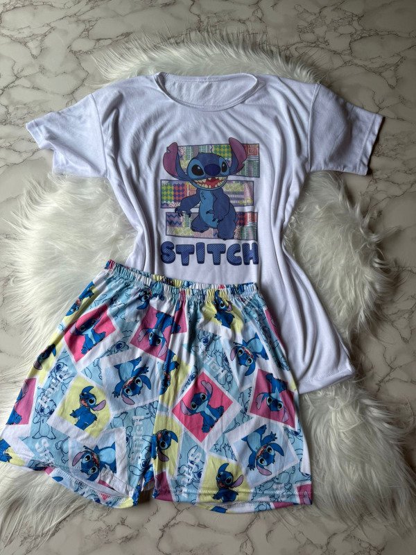 Producto - Pijama animado corto de modal soft c/ modal y lycra - Stitch Celeste