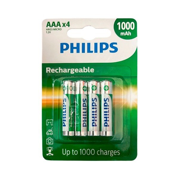 Producto - Pilas recargables Philips 1000 mAh pack x 2 unidades