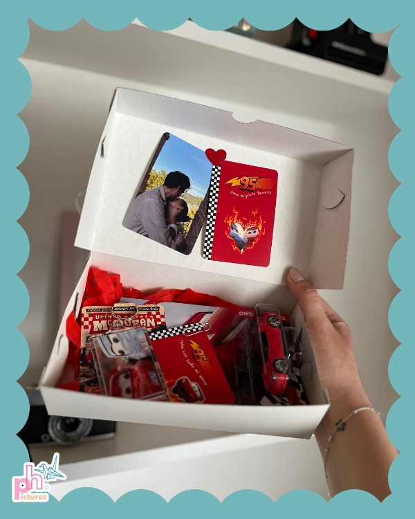 Producto - box rayo mcqueen - autito hot wheels - día del novio - 7