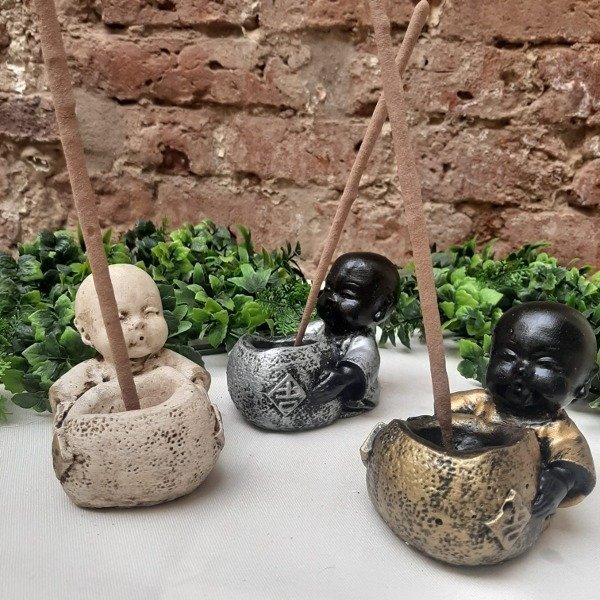 Producto - Porta Sahumerio Buda con maceta adelante