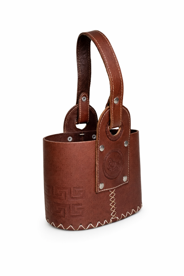 Producto - Canasta Matera de Cuero Borravino