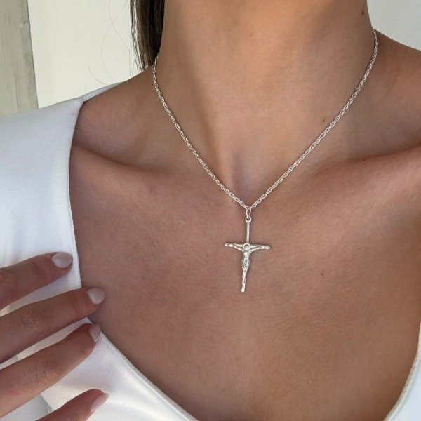 Producto - Conjunto crucifijo grande y cadena 40cm