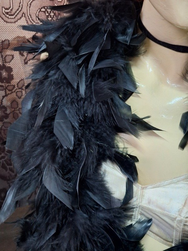 Producto - Boa de plumas negras 1.60mts - 3