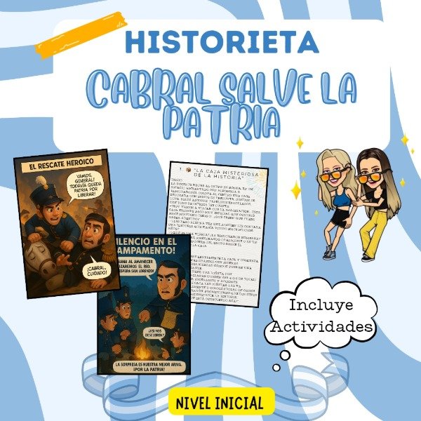 Producto - KIT HISTORIETA + ACTIVIDADES. CABRAL SALVE, PATRIA. Inicial