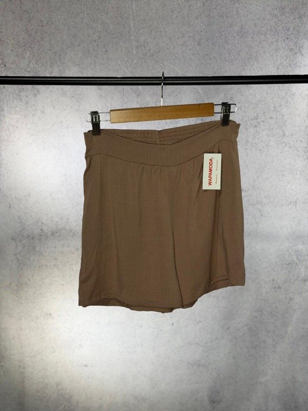 Producto - SHORT PETRA BEIGE LINO ELASTIZADO CON CINTURA