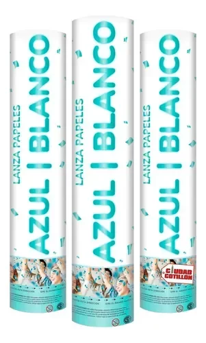 Producto - Cañón lanza papel azul y blanco