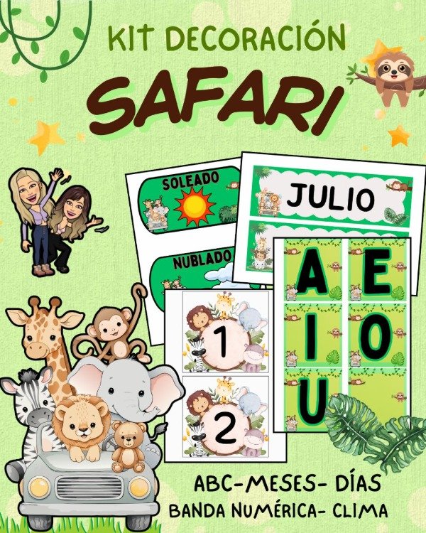 Producto - KIT DECORACIÓN. TEMÁTICA SAFARI