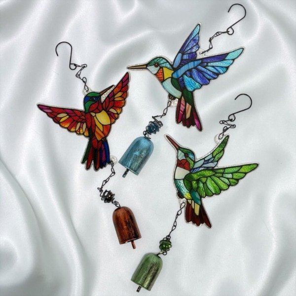 Producto - COLGANTE COLIBRI DE VIDRIO CON CAMPANA (Cod.17-018) - 0
