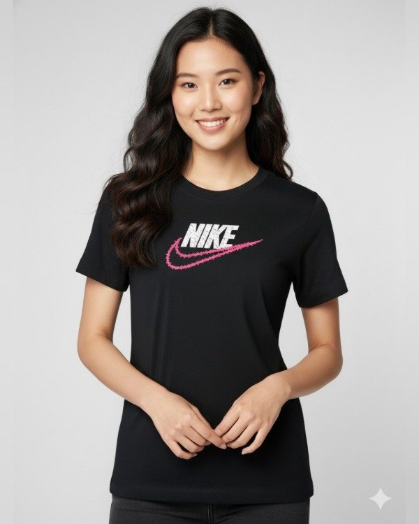 Producto - REMERA ALGODON CON ESTAMPA MUJER / Negro