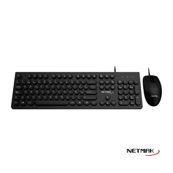 Producto - Combo Mouse + Teclado USB Teclas redondas Negro