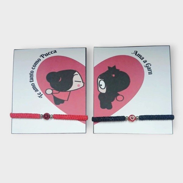 Producto - Pulseras x 2 " Te amo tanto como pucca ama a Garu"