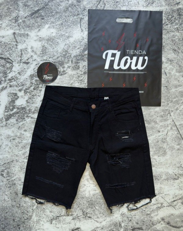 Producto - Bermuda Jean Rota Negra