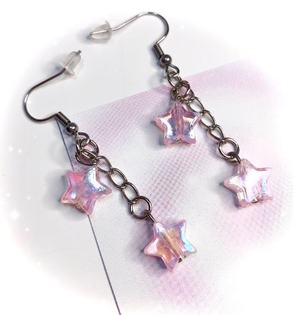 Producto - aros estrellas rosas