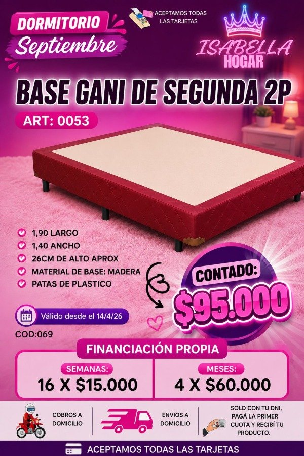 Producto - BASE GANI DE SEGUNDA 2P COD:069