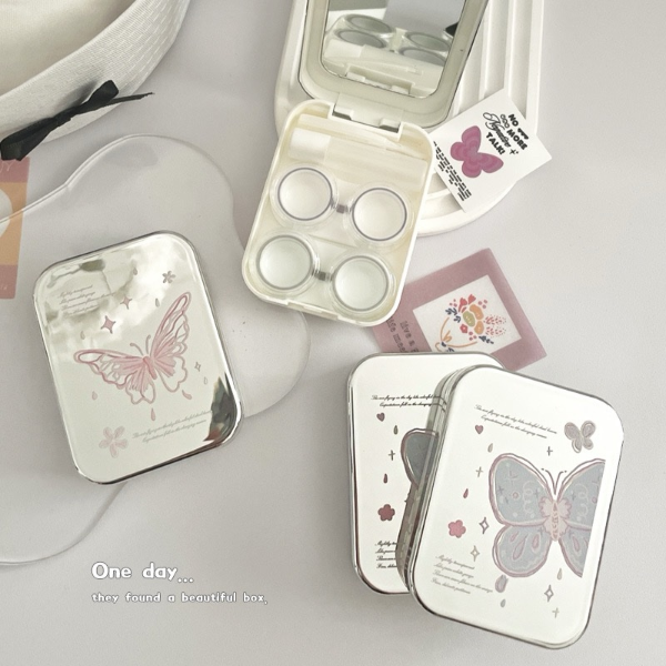 Producto - Estuche lentes de contacto doble (aplicador, pinza, escuche, botella y espejo)