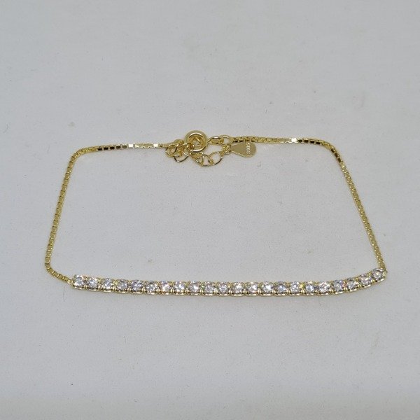 Producto - Pulsera con brillos plata dorada