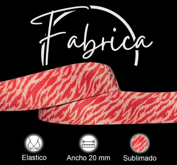 Producto - Bretel sublimado 20 mm animal print cebra bordo (1 metro)