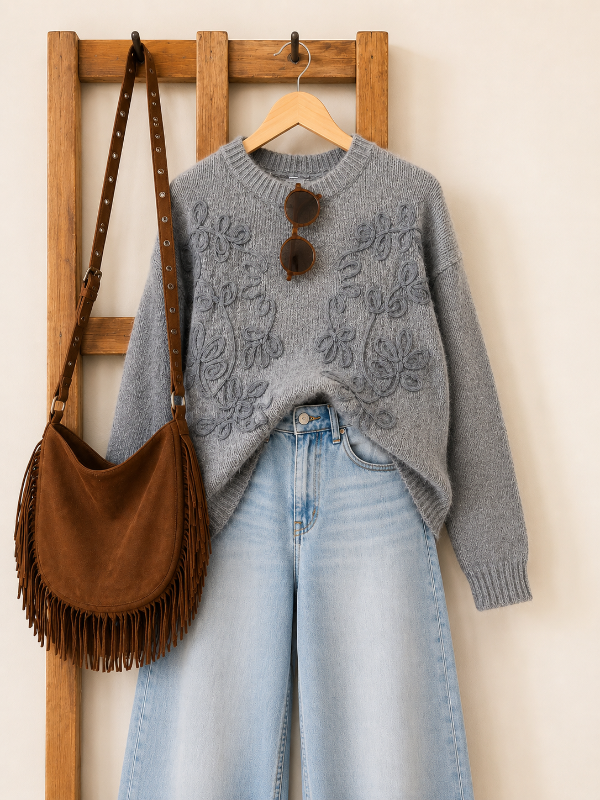 Producto - Sweater bordado gris