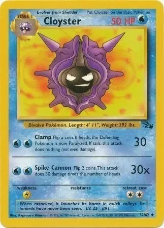 Producto - Cloyster 32/62 Fossil Uncommon POKEMON TCG