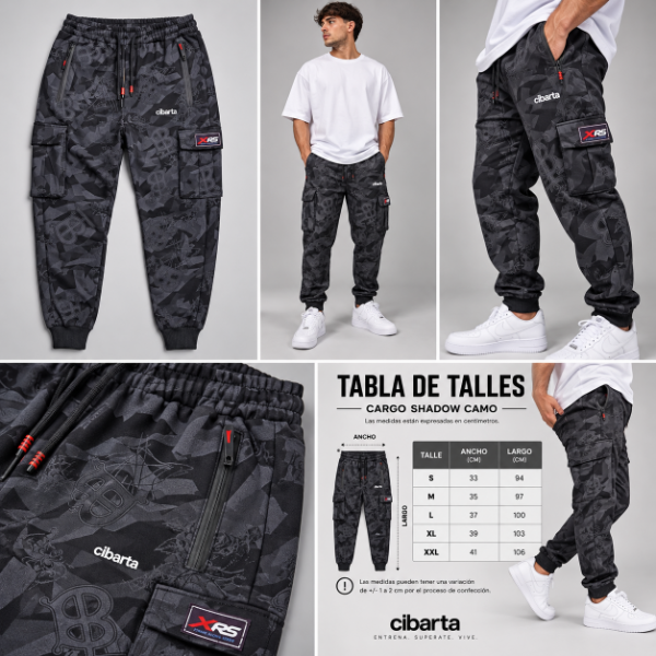 Producto - Pantalón Cargo Shadow Camo Negro - 2