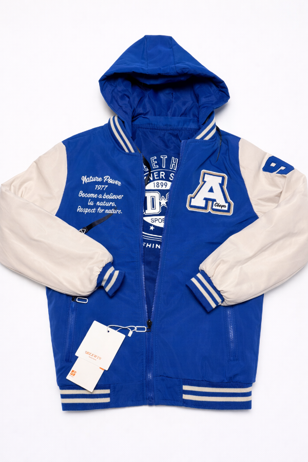 Producto - Campera reversible tipo universitaria azul