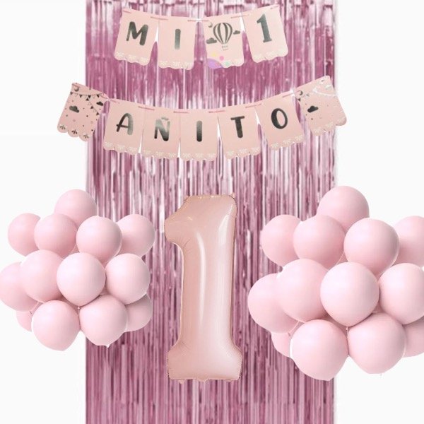 Producto - Combo cumpleaños Mi primer año Rosa