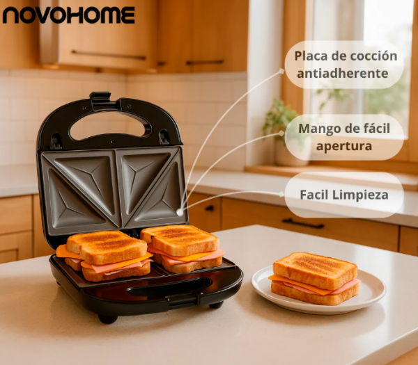 Producto - NOVOHOME SANDWICHERA 700W (NH-SM400)