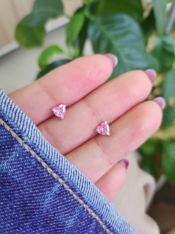 Producto - Aros corazon rosa 5 mm PL