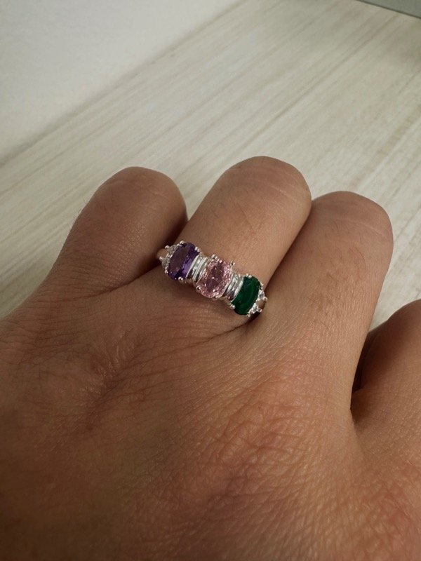 Producto - Anillo Triplecolor Ágatha Acero Blanco