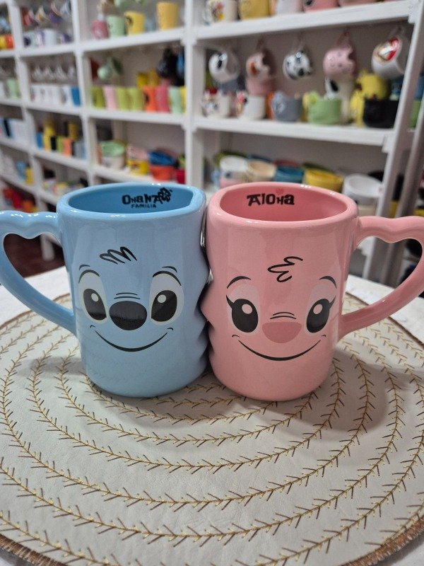 Producto - Tazas par rectas Stitch y Angel