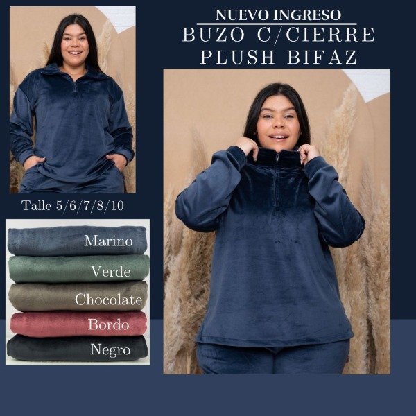 Producto - LINEA TALLES ESPECIALES Buzo con cierre liso