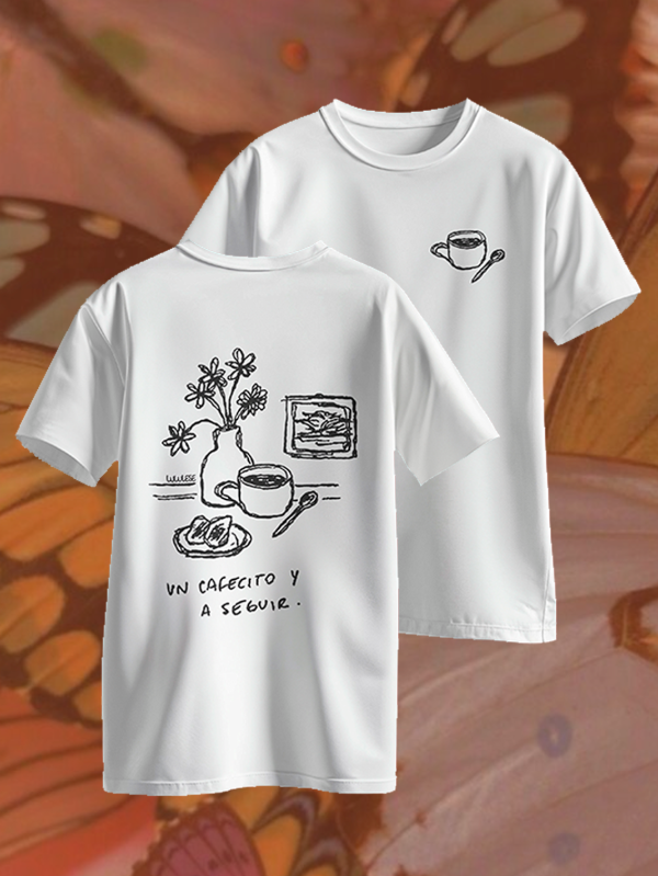 Producto - Remera - Un Cafecito - Blanca