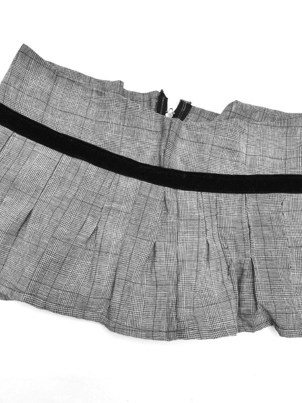 Producto - Pleated skirt Cuadrillé gris - 1