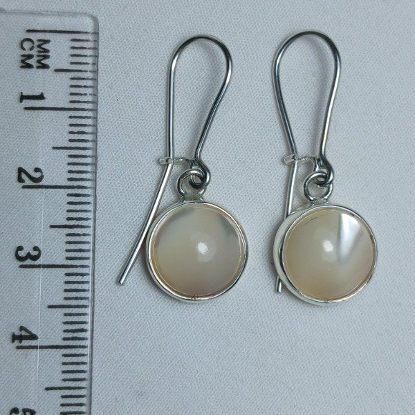 Producto - Aros Plata 925 con Nacar redondos - 3