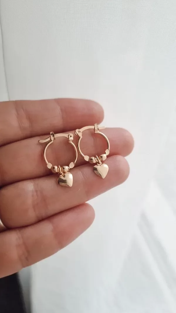 Producto - Arg bolitas y corazoncito enchapado en oro